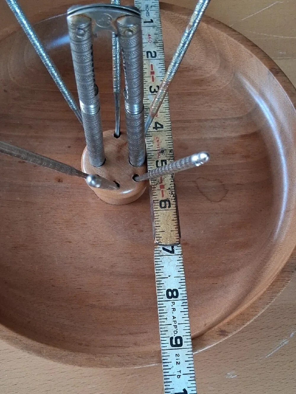 Vintage Wooden Nut Bowl Set With Crackers & Picks